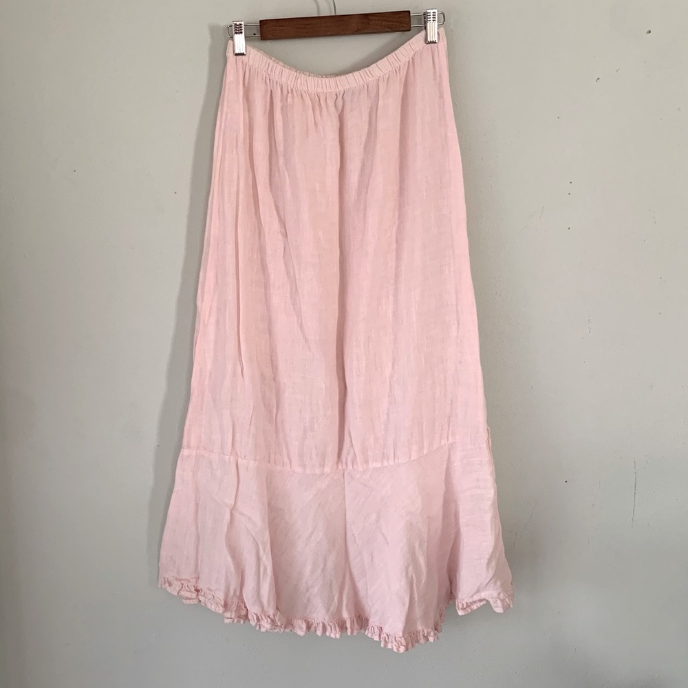 Match Point light pink linen skirt size M